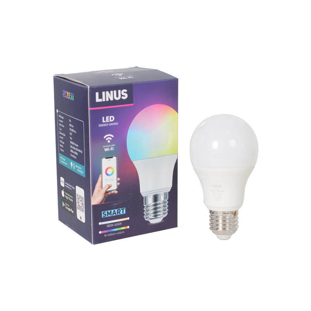 LED ჭკვიანი ნათურა LINUS Lin73 Smart RGBW 9W — ნათურა და ვაზნა