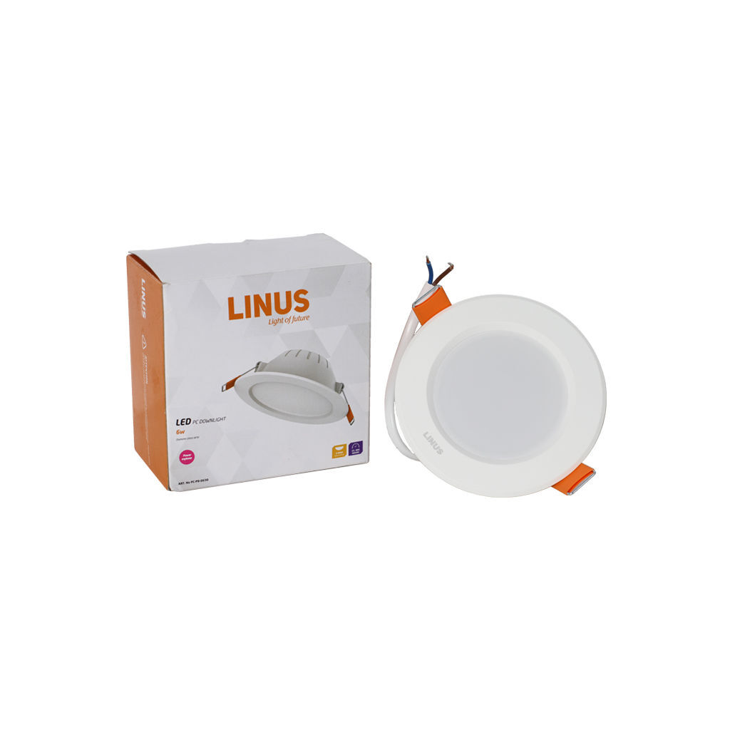 LED ნათურა LINUS PC downlight 6W 3000K — ნათურა და ვაზნა