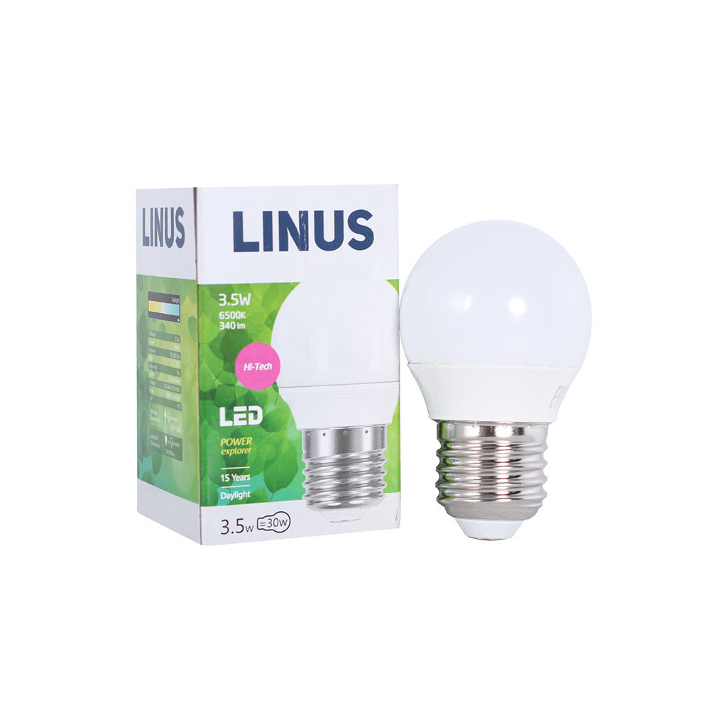 LED ნათურა ეკო 3.5ვტ 6500კ LINUS E27 Lin17-7853 — ნათურა და ვაზნა