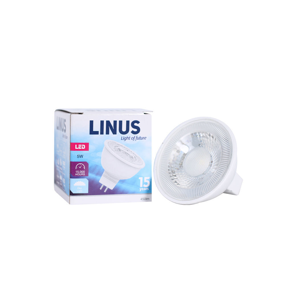 LED ნათურა ეკო 5ვტ 6500კ LINUS MR16 Lin22-7907 — ნათურა და ვაზნა