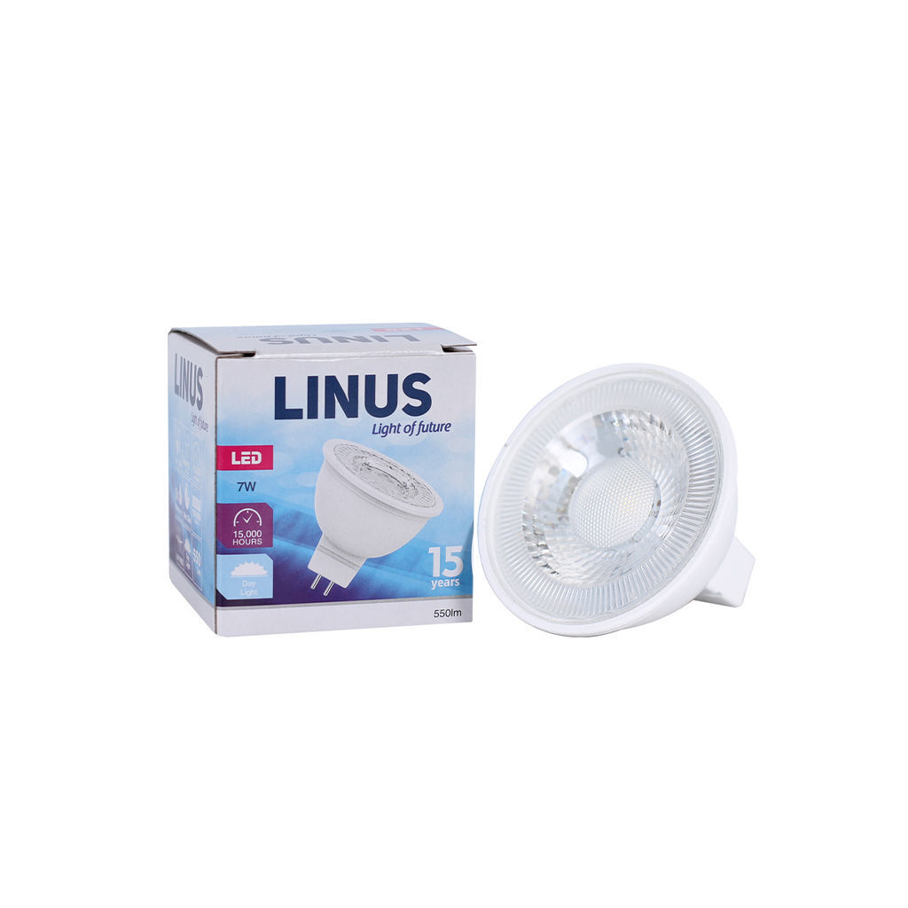 LED ნათურა ეკო 7ვტ 6500კ LINUS MR16 Lin24-7921 — ნათურა და ვაზნა