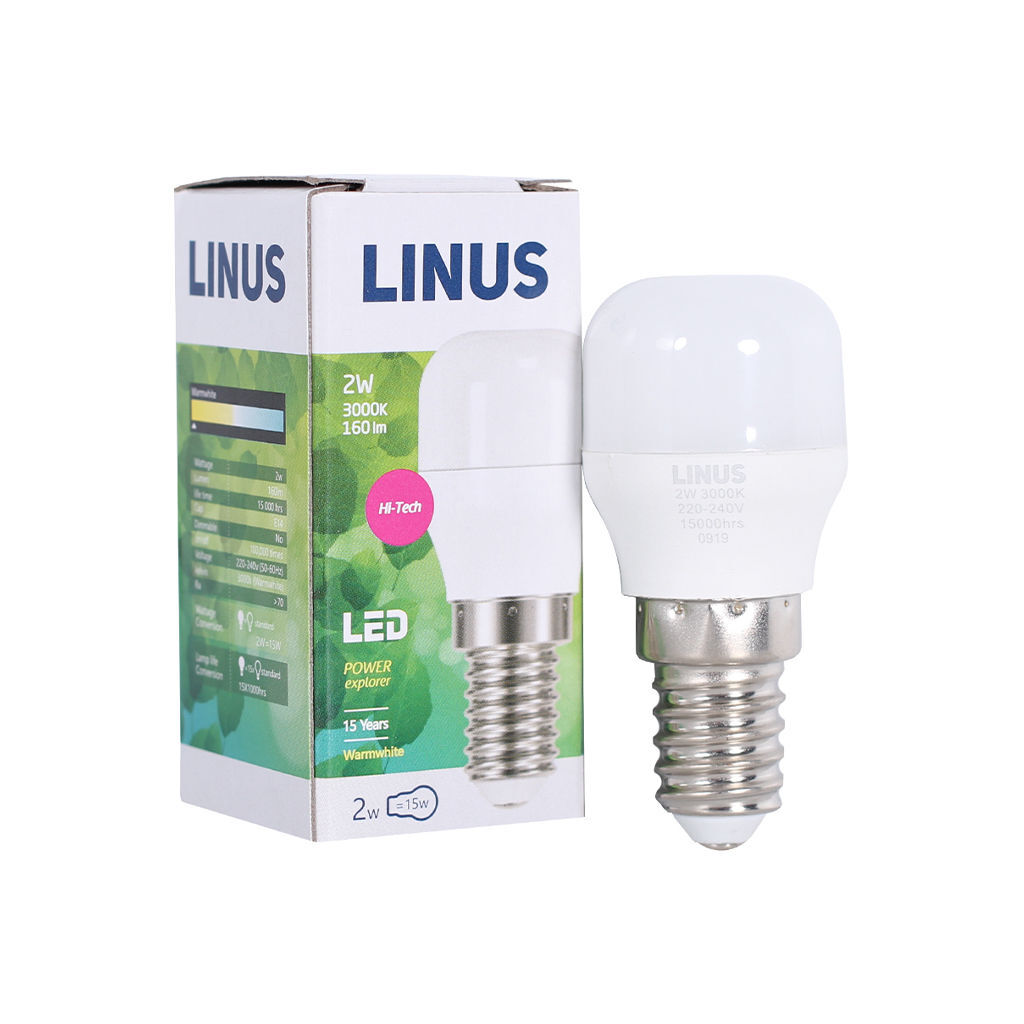 LED ნათურა ეკო 2ვტ 3000კ LINUS E14 Lin40-0884 — ნათურა და ვაზნა