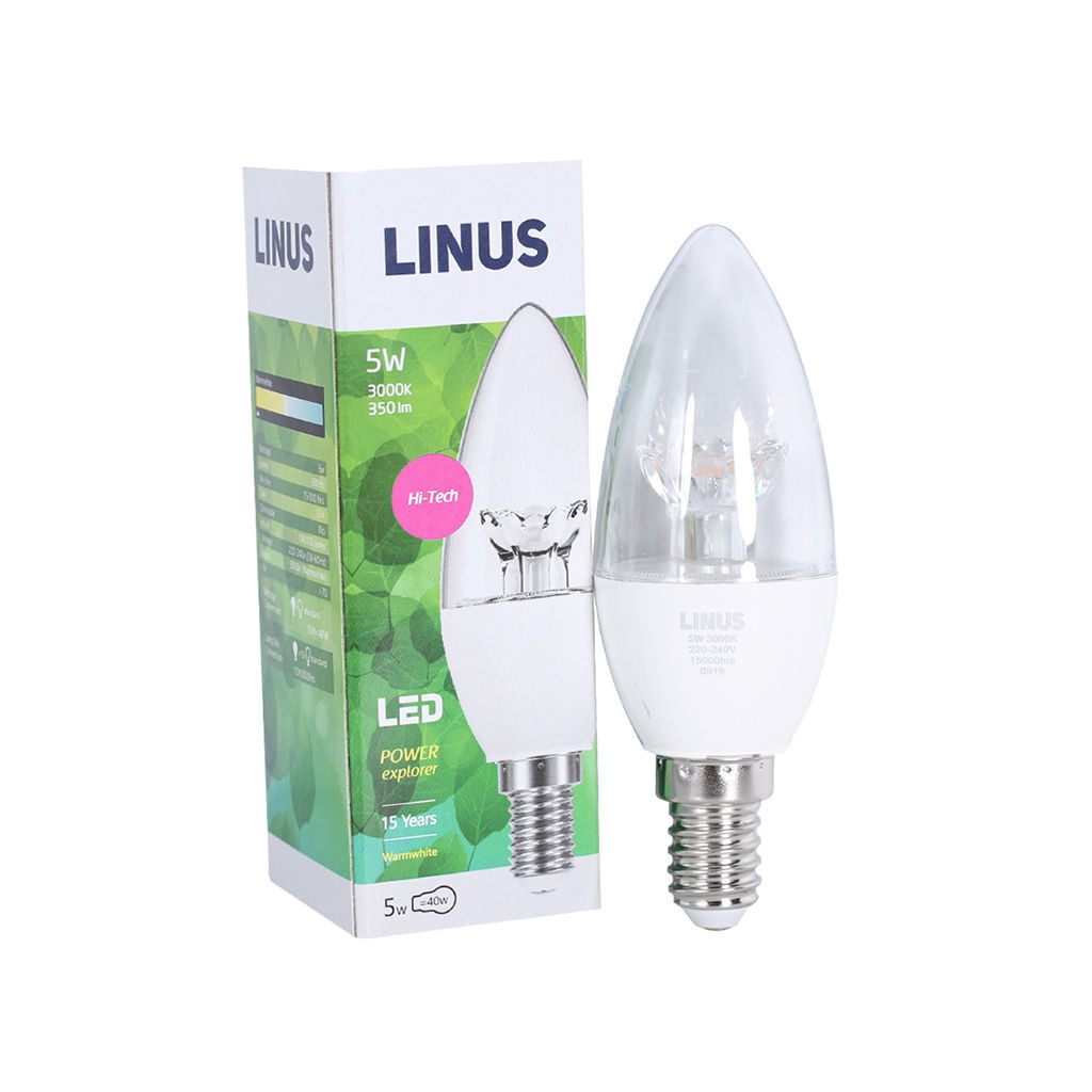 LED ნათურა 5ვტ 3000კ LINUS E14 Lin16-7846 — ნათურა და ვაზნა