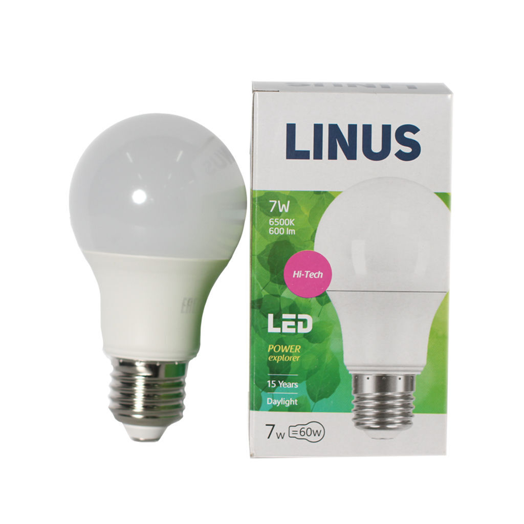 LED ნათურა ეკო 7ვტ 6500კ LINUS E27 Lin9-7778 — ნათურა და ვაზნა
