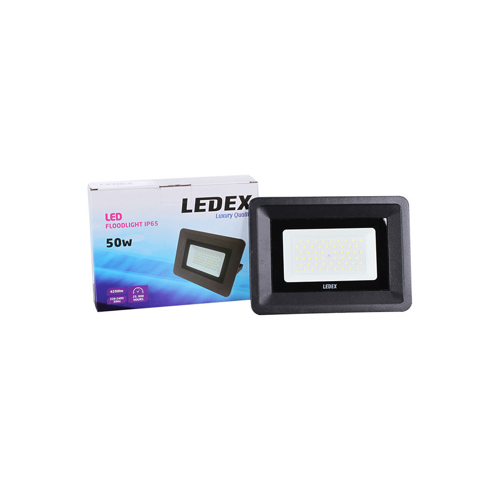 LED პროჟექტორი შავი 50ვტ 6500კ LEDEX IP65 — პროჟექტორი