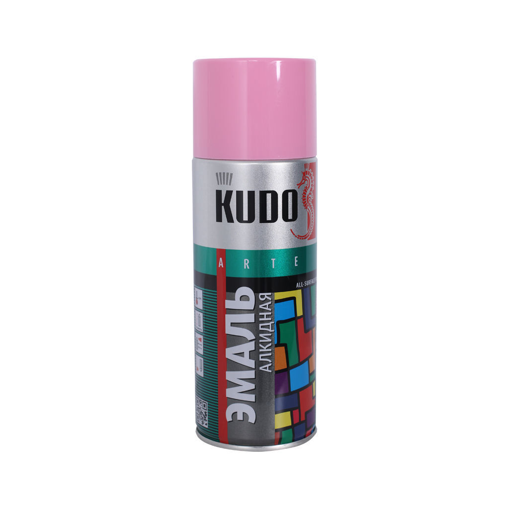 უნივერსალური სპრეი ემალი ვარდისფერი 0.52 ლ KUDO — სპრეი საღებავი