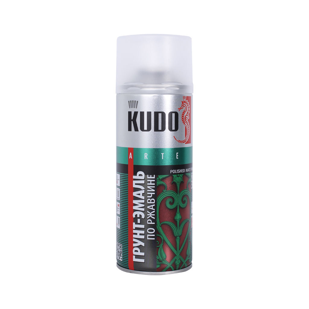სპრეი გრუნტი ანტიკოროზიული წითელი 0.52 ლ KUDO RAL 3020 — ზეთის საღებავი