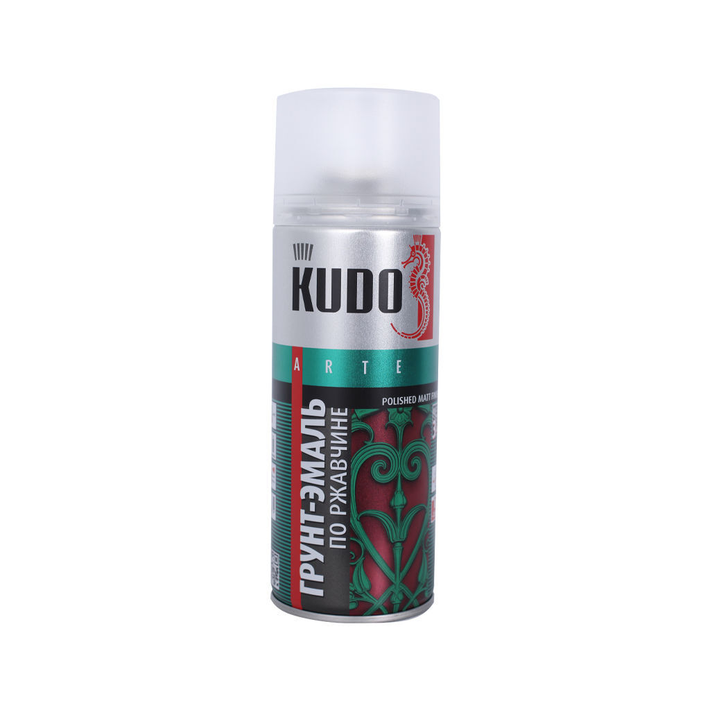 სპრეი გრუნტი ანტიკოროზიული თეთრი 0.52 ლ KUDO RAL 9003 — სპრეი საღებავი