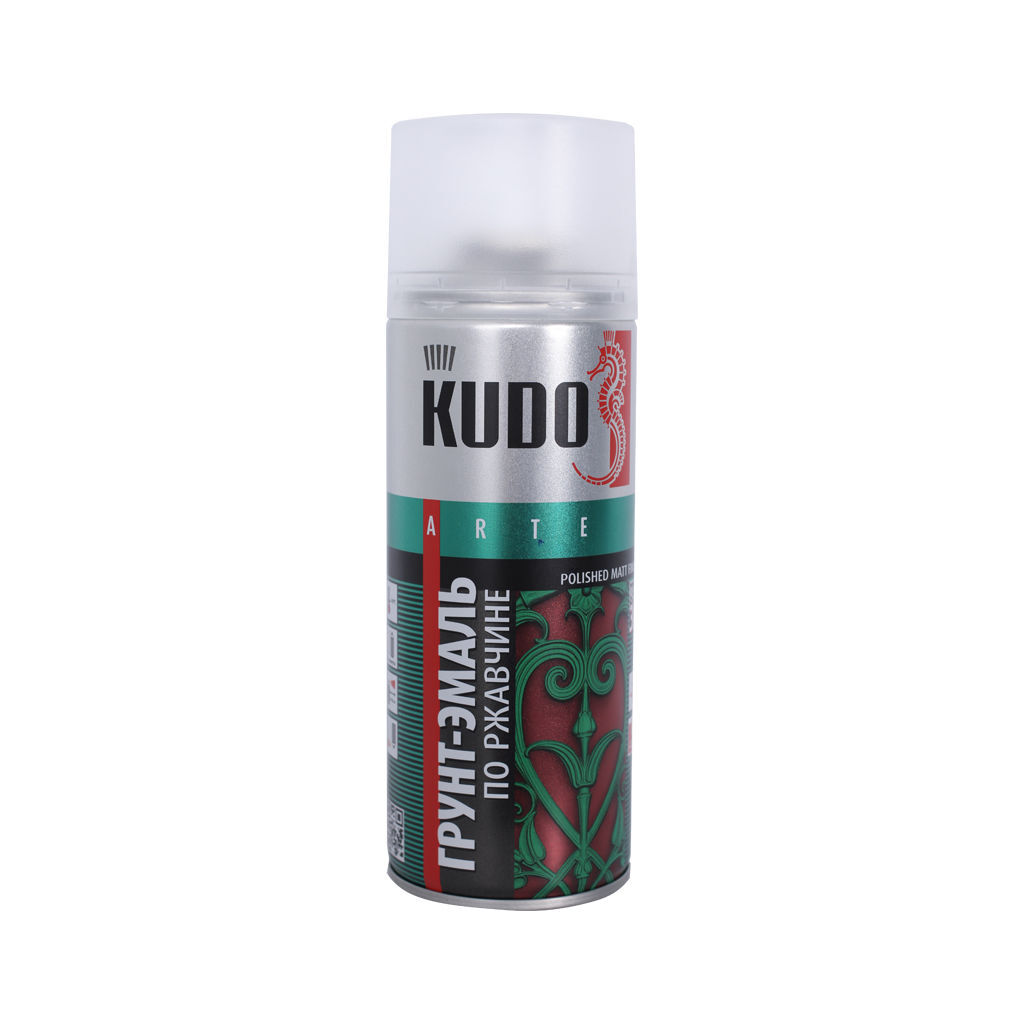 სპრეი გრუნტი ანტიკოროზიული შავი 0.52 ლ KUDO RAL 9005 — სპრეი საღებავი
