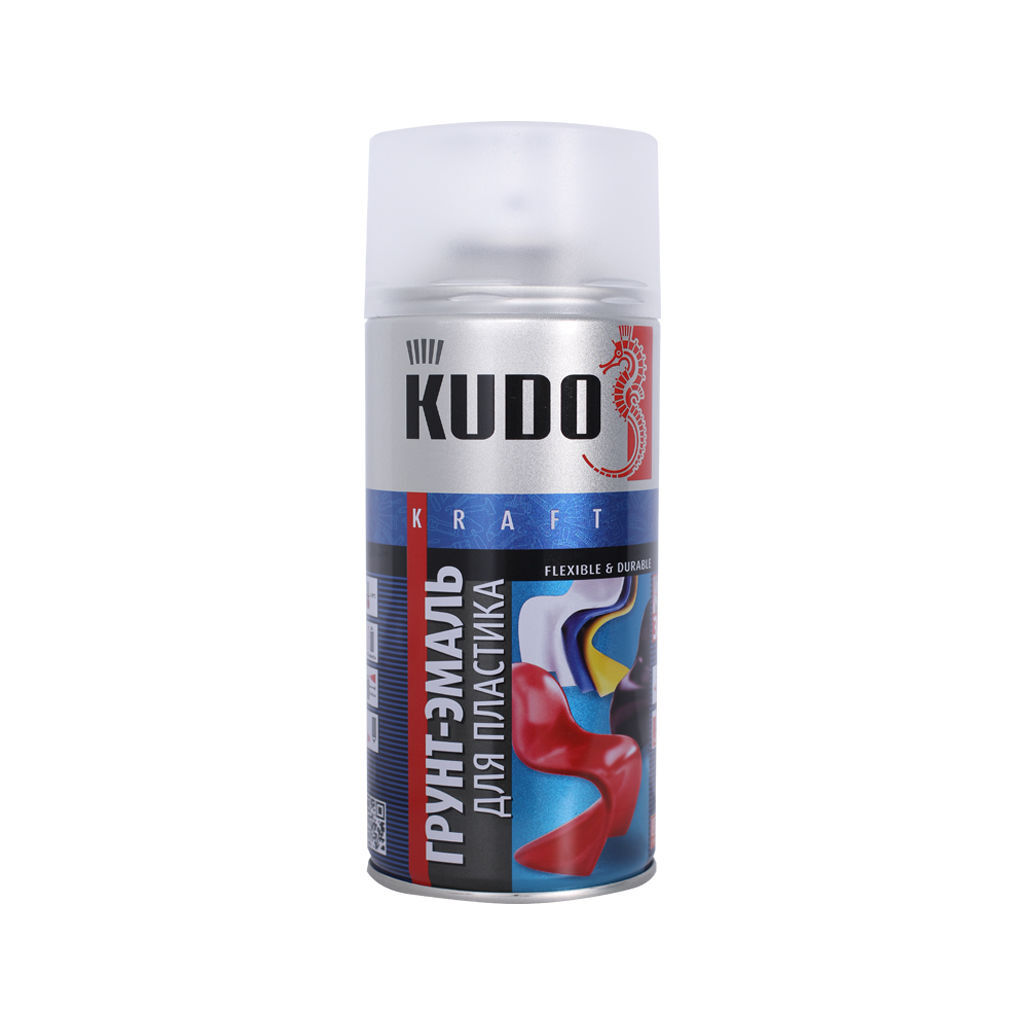 ემალის გრუნტი სპრეი შავი 0.52 ლ KUDO KU-6002 RAL 9005 — სპრეი საღებავები