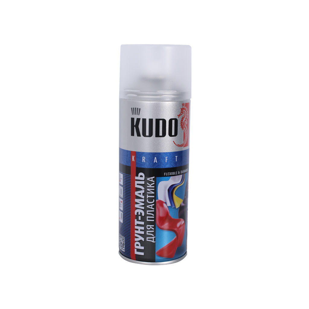 ემალის გრუნტი სპრეი თეთრი 0.52 ლ KUDO RAL 9003 — სპრეი საღებავი