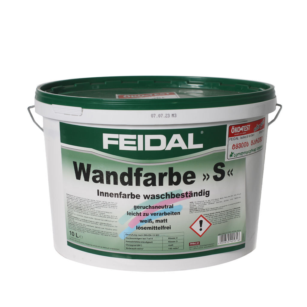10 ლ ინტერიერის საღებავი FARDY Wandfarbe S Weib — ინტერიერის საღებავი