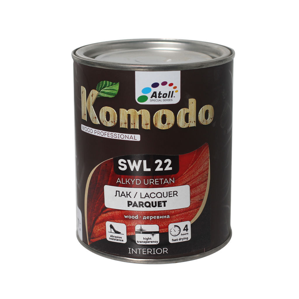0.7ლ პარკეტის ლაქი ნ/მქრქალი COMODO SWL-22 — ლაქი