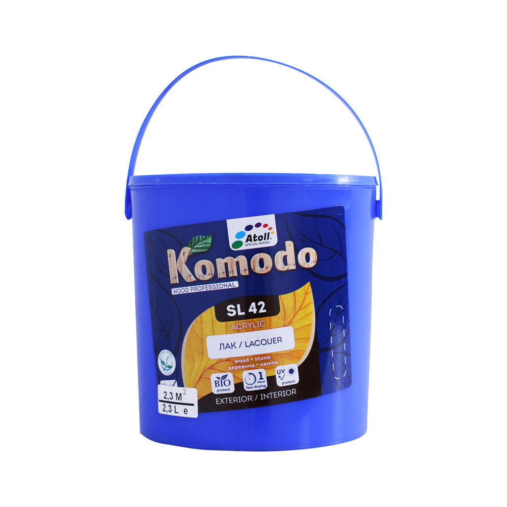 2.3ლ ხის ლაქი ნახევრად მქრქალი KOMODO SL-42 — ლაქი