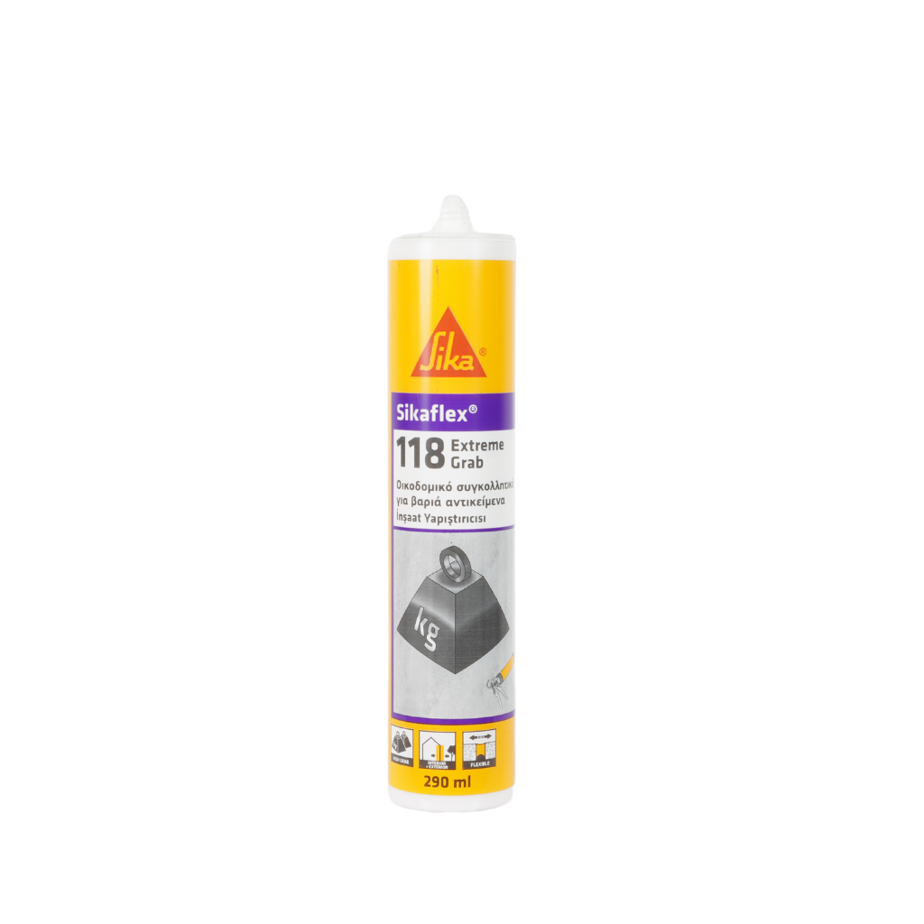 სილიკონი - წებო SIKAFLEX 118 Extreme Grab 290 ml — სილიკონი და ჰერმეტკი