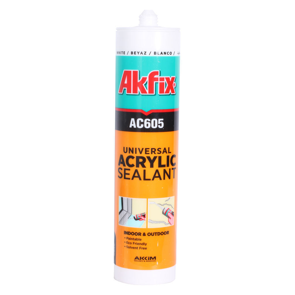 ჰერმეტიკი მასტიკი თეთრი 0.31ლ AKFIX — სილიკონი და ჰერმეტკი