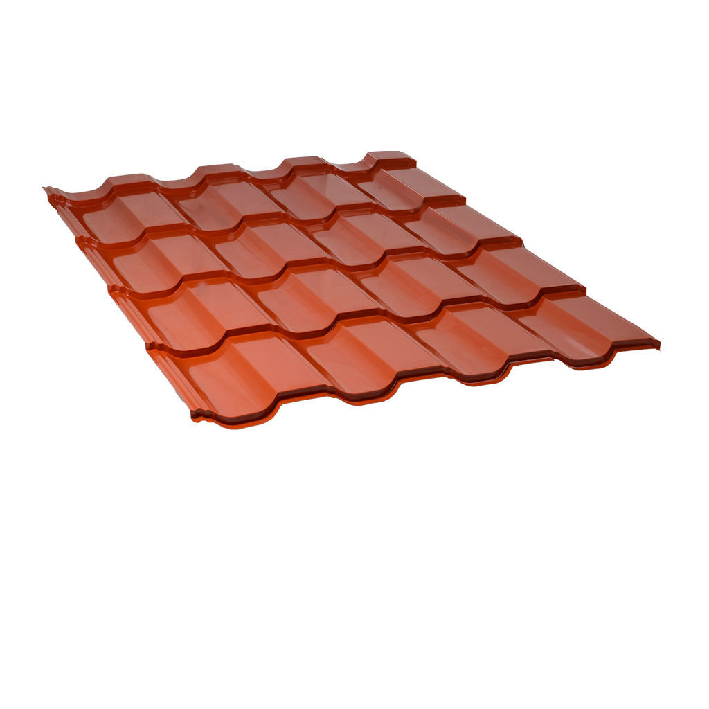 მეტალოკრამიტი ფერადი თუნუქის სახურავი 0.5X1200 პრიალა RAL 8004 NOVA — თუნუქის სახურავი