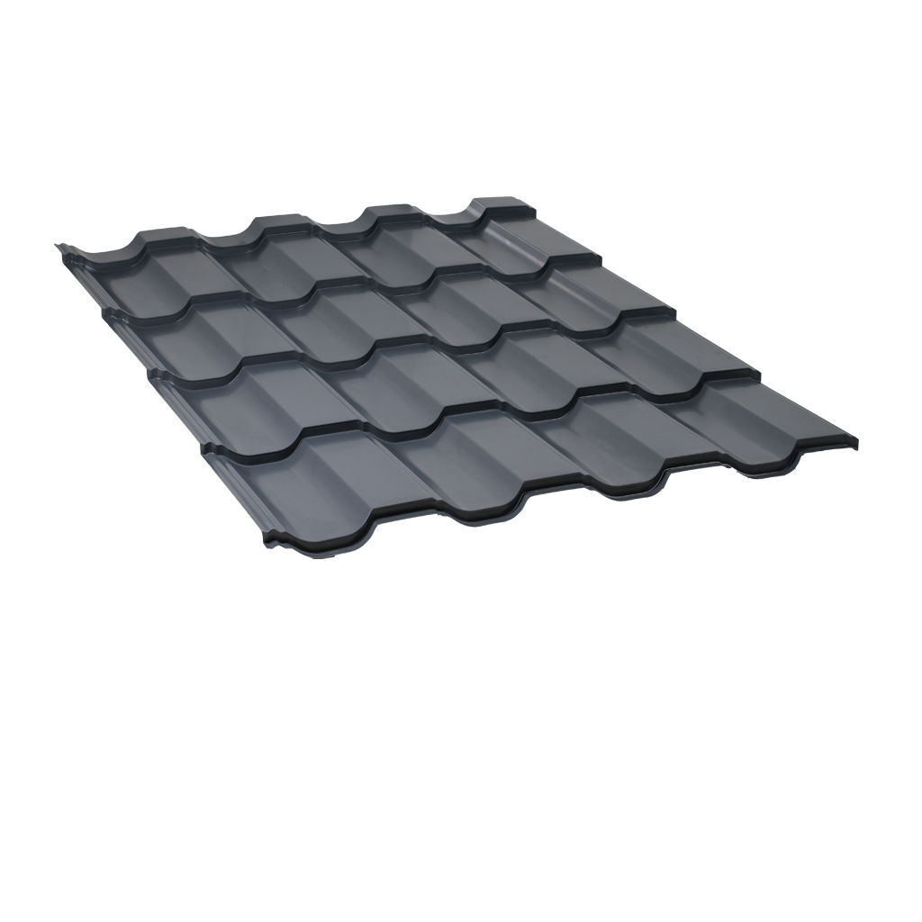 მეტალოკრამიტი ფერადი თუნუქის სახურავი  0.45X1200  პრიალა RAL7024 NOVA — თუნუქის სახურავი