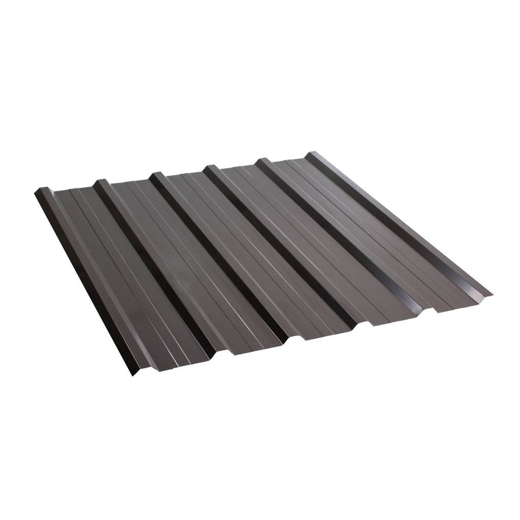 პროფილირებული ფერადი თუნუქის სახურავი 0.4X1180 პრიალა RAL 8019 NOVA — თუნუქის სახურავი
