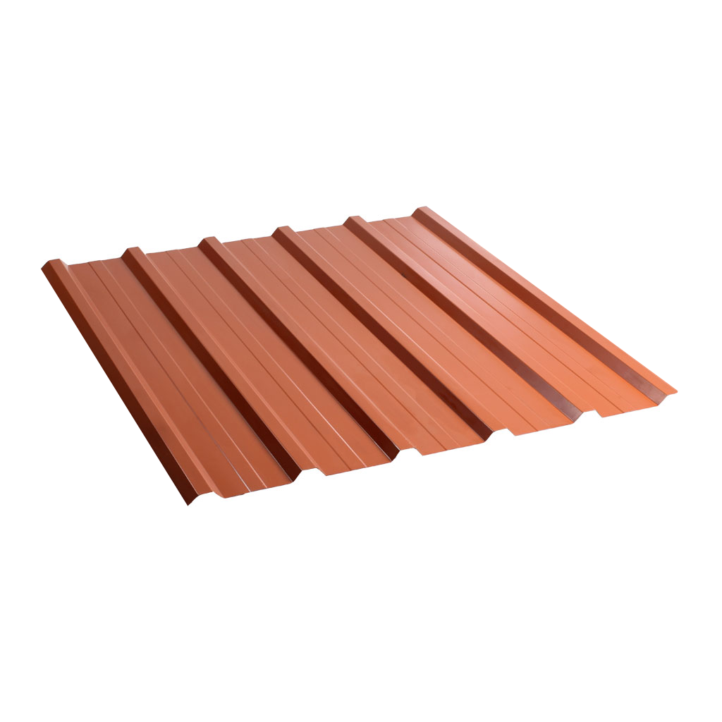 პროფილირებული ფერადი თუნუქის სახურავი 0.5X1180 პრიალა RAL 8004 NOVA — თუნუქის სახურავი