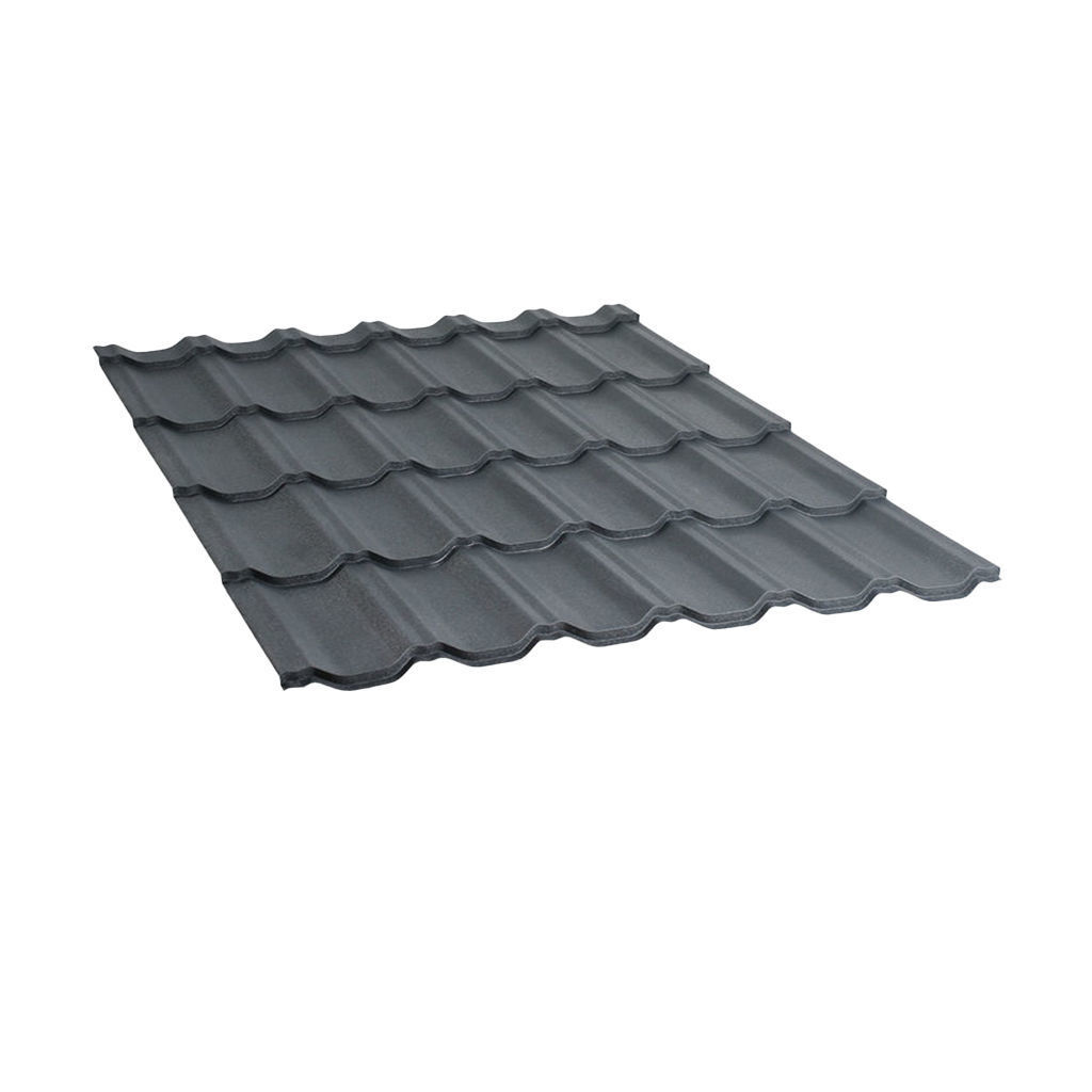 მეტალოკრამიტი ფერადი თუნუქის სახურავი 0.4X1200 ხაოიანი RAL 7024 NOVA — თუნუქის სახურავი