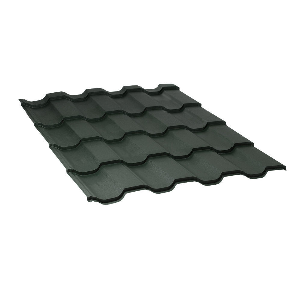 მეტალოკრამიტი ფერადი თუნუქის სახურავი 0.45X1200 ხაოიანი RAL 6005 (სამხრეთ კორეა) NOVA — თუნუქის სახურავი