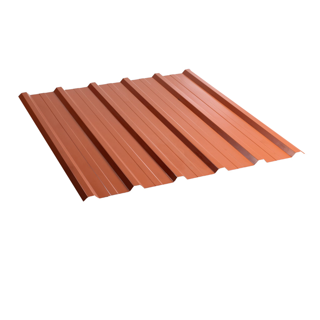 პროფილირებული ფერადი თუნუქის სახურავი 0.5X1160 პრიალა RAL 8004 NOVA — თუნუქის სახურავი