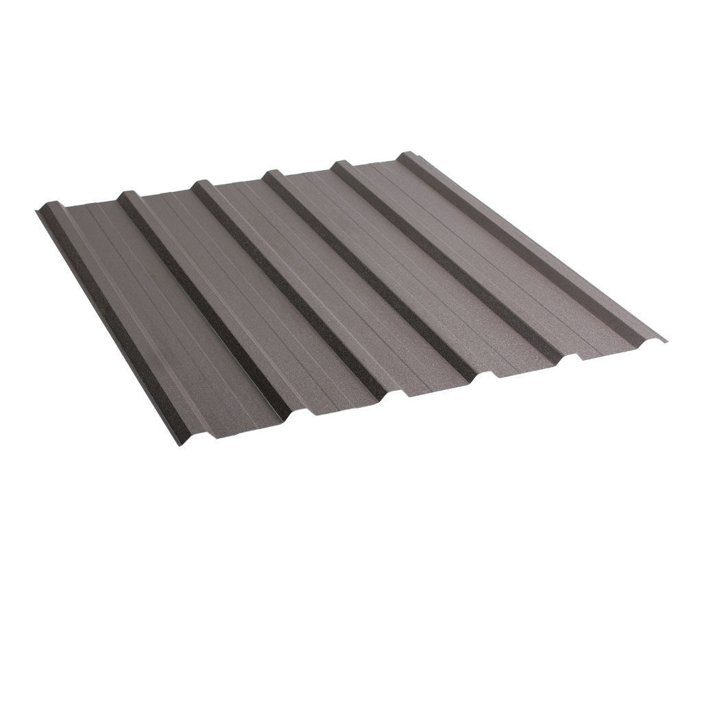 პროფილირებული ფერადი თუნუქის სახურავი 0.5X1150 ხაოიანი RAL8019 NOVA — თუნუქის სახურავი