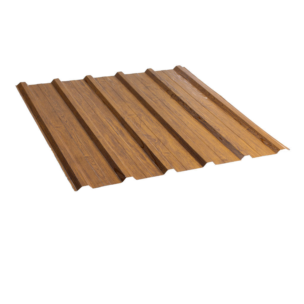პროფილირებული ფერადი თუნუქის სახურავი 0.5X1140 ხაოიანი WOOD NOVA — თუნუქის სახურავი