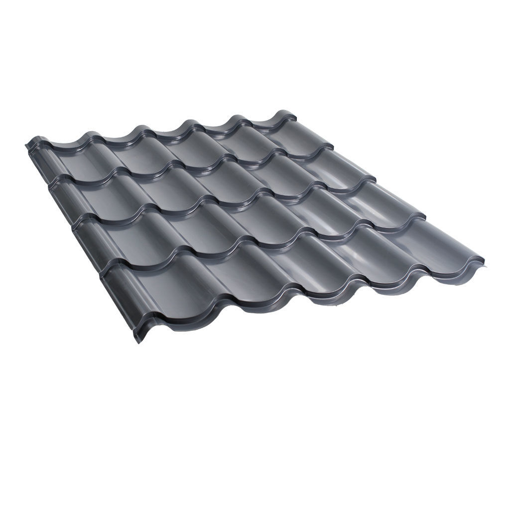 მეტალოკრამიტი ფერადი თუნუქის სახურავი 0.5X1180 პრიალა RAL7024 NOVA — თუნუქის სახურავი