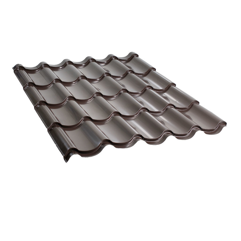 მეტალოკრამიტი ფერადი თუნუქის სახურავი 0.5X1180 პრიალა RAL8019 NOVA — თუნუქის სახურავი