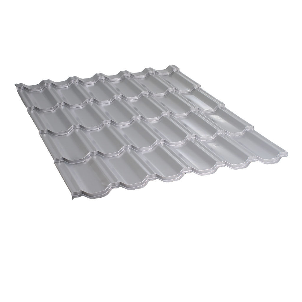 მეტალოკრამიტი ფერადი თუნუქის სახურავი 0.5X1200 პრიალა RAL9006 NOVA — თუნუქის სახურავი
