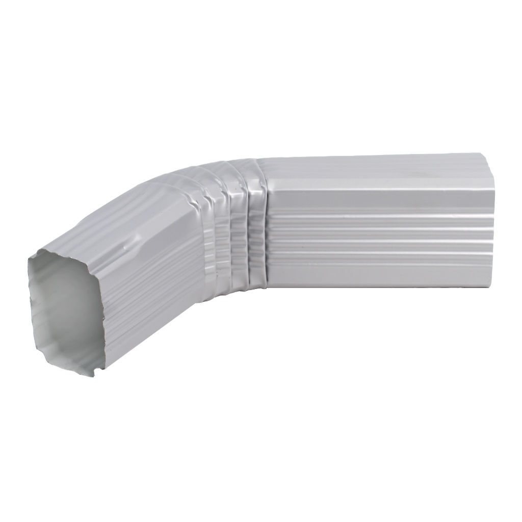 ოთხკუთხა წყალსაწრეტი მილის მუხლი 0.50x350 RAL 9006 (500 მმ.) — სანიაღვრე სისტემები