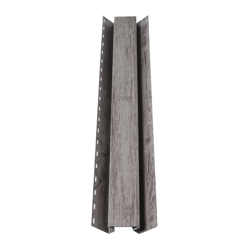 საიდინგის შიდა კუთხის პროფილი (2მ) ხაოიანი WOOD GREY NOVA — სახურავის აქსესუარები
