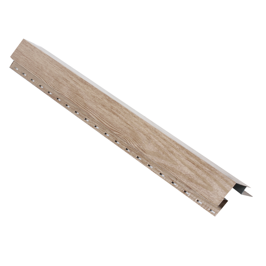საიდინგის გარე კუთხის პროფილი (2მ) ხაოიანი WOOD LIGHTER NOVA — სახურავის აქსესუარები