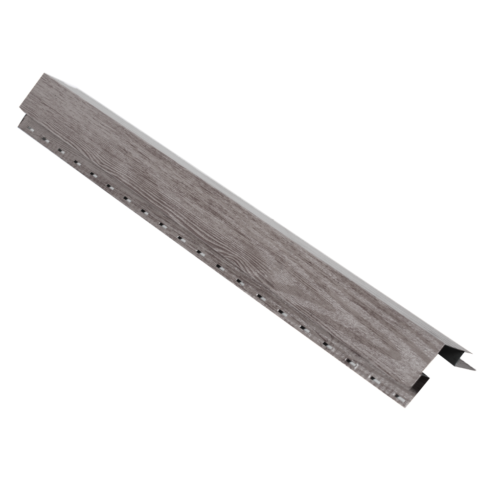 საიდინგის გარე კუთხის პროფილი (3მ) ხაოიანი WOOD GREY NOVA — სახურავის აქსესუარები