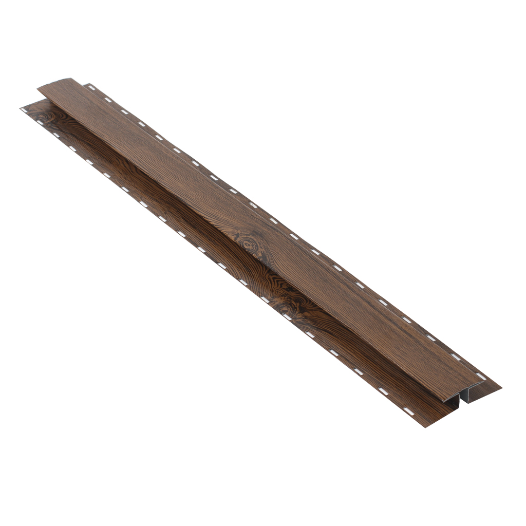 საიდინგის გადასაბმელი პროფილი (2მ) ხაოიანი WOOD DARK NOVA — სახურავის აქსესუარები