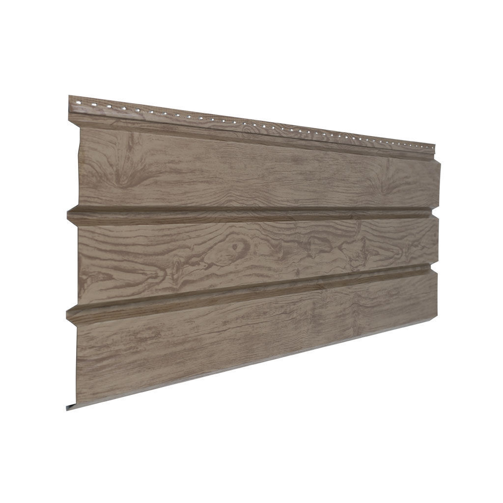 84-იანი ფერადი თუნუქის საიდინგი 0.5X345 ხაოიანი WOOD LIGHTER NOVA — ფასადის პანელი