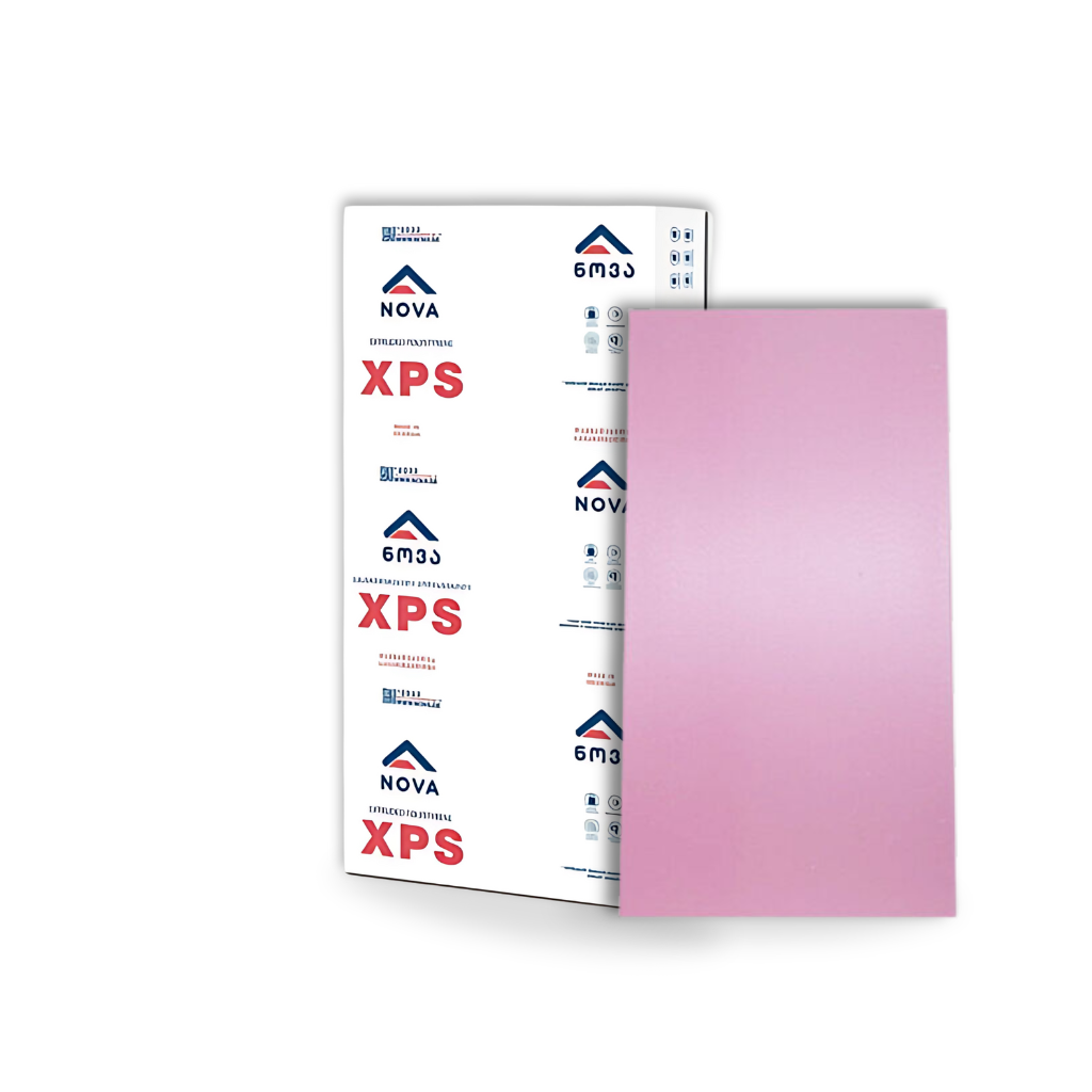 ექსტრუდირებული პოლისტიროლი XPS 5X60X120 სმ (8 ცალიანი შეკვრა) TIP2000 ვარდისფერი NOVA — ქაფპოლისტიროლი (XPS)