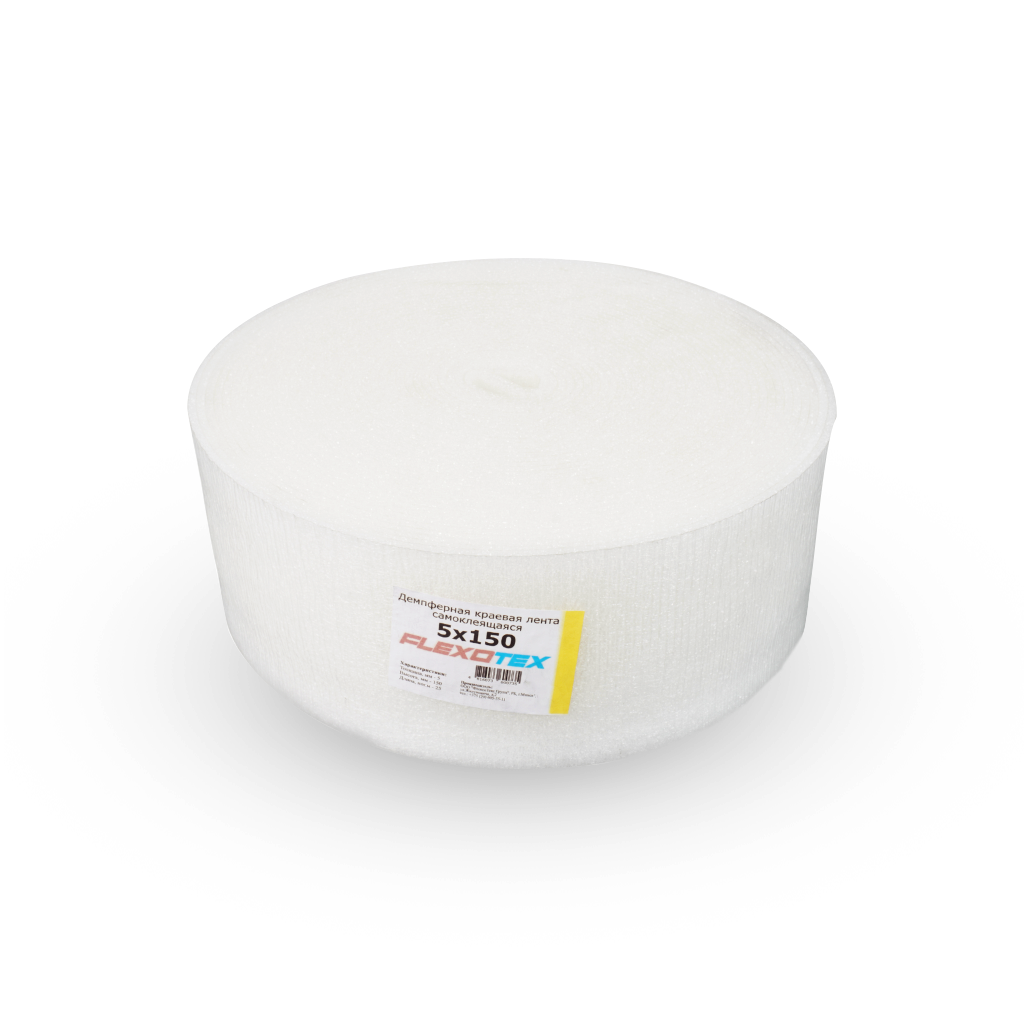 დემფერული ლენტი თვითწებვადი 5X150მმ (25 მ) Flexotex — მემბრანული იზოლაცია
