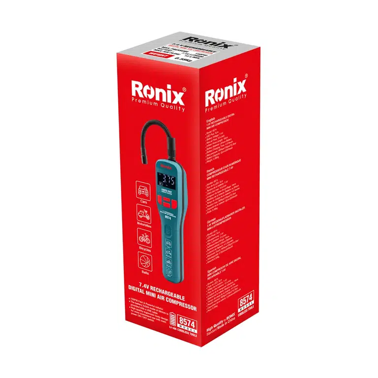 დატენვადი 7,4v მანქანის მინი კომპრესორი Ronix 8574 — კომპრესორები