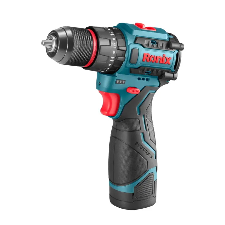 უსადენო უნახშირო ბურღი-სახრახნისი Ronix-8661 16V 55nm — დრელები
