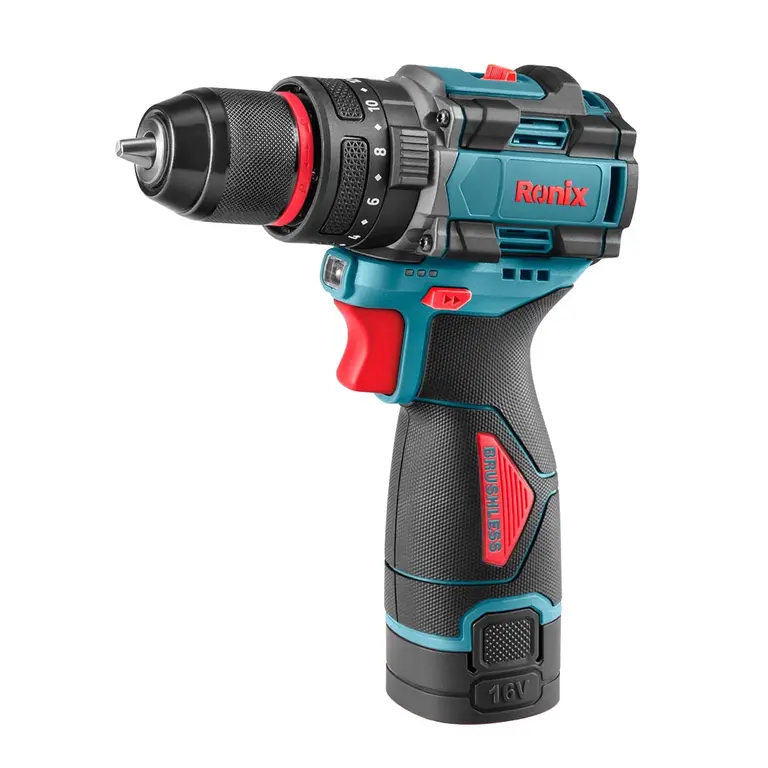 უსადენო უნახშირო ბურღი-სახრახნისი Ronix-8669 16V 50 nm — დრელები