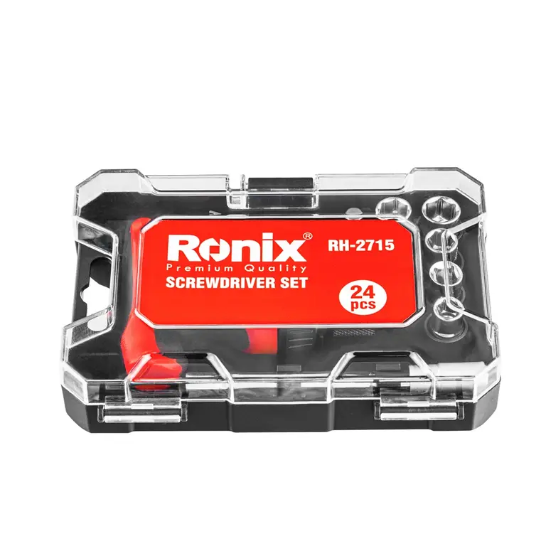 სახრახნისების და თავაკების ნაკრები Ronix RH-2715, 24ც — ინსტრუმენტების ნაკრები