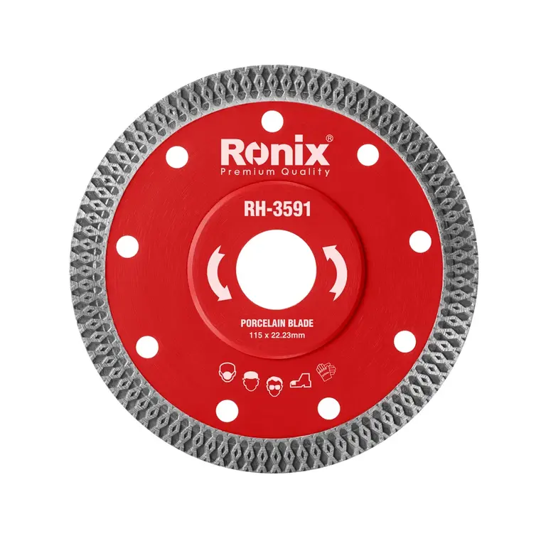 ფაიფურის საჭრელი დისკი Ronix RH-3591, 115მმ x-turbo — დისკები