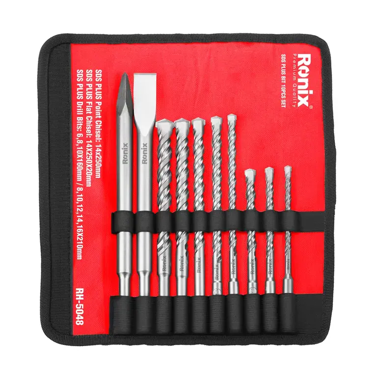 SDS-PLUS ბითების ნაკრები Ronix RH-5048, 10ც — სხვა აქსესუარები