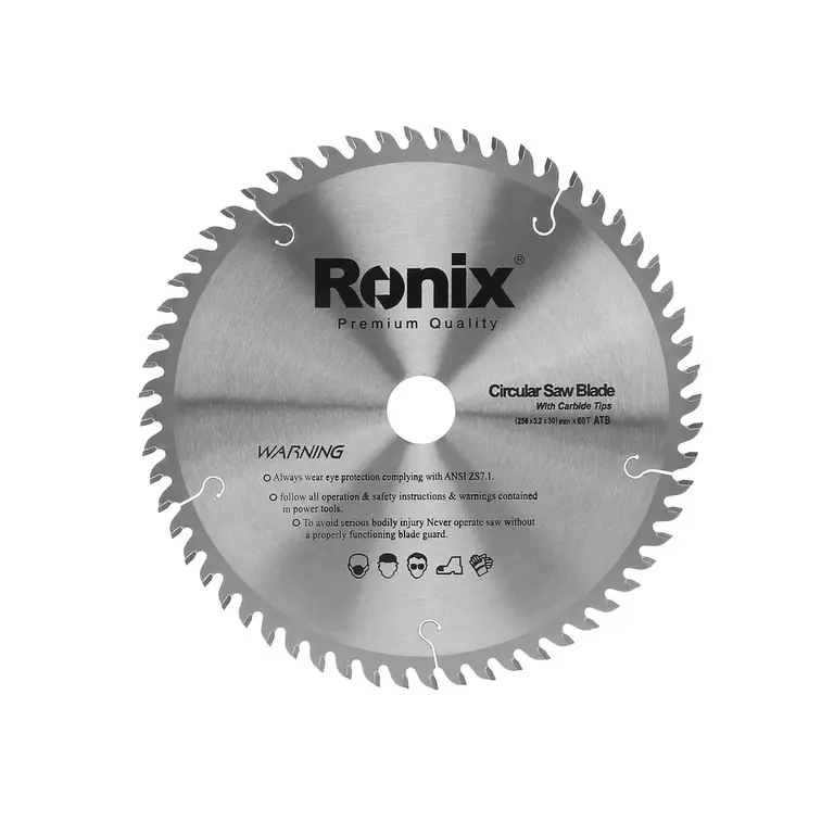 ცირკულარული ხერხის დისკი ATB 60T Ronix RH-5110, 250მმ — დისკები