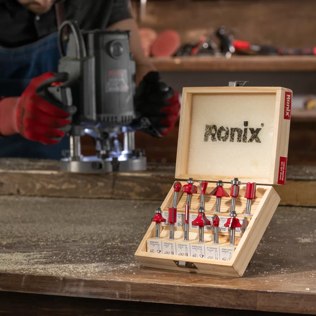 ფრეზის პირების ნაკრები Ronix RH-5341, 12ც. — ბურღები