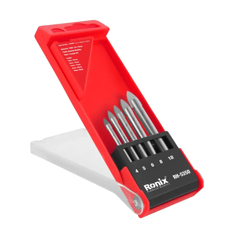 შუშის და ფილის ბურღების ნაკრები Ronix RH-5350 5ც — ბურღები