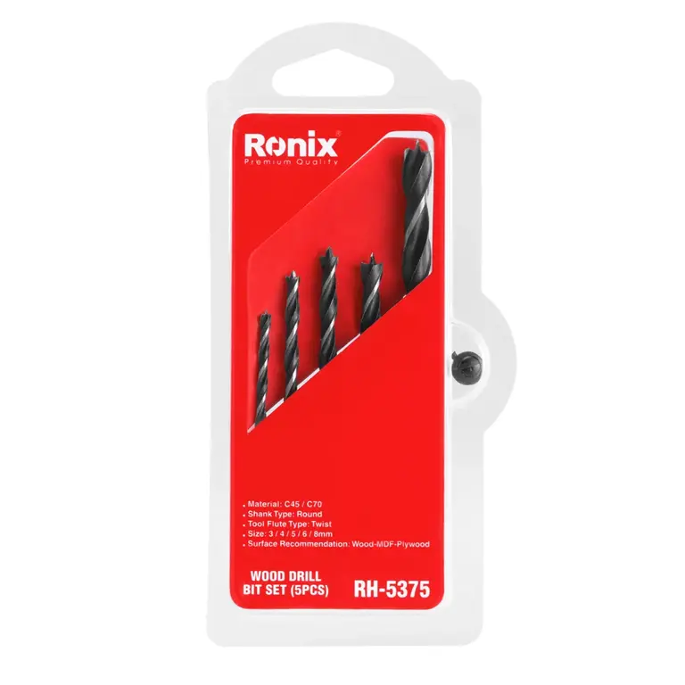 ხის ბურღების ნაკრები Ronix RH-5375 5ც — ბურღები